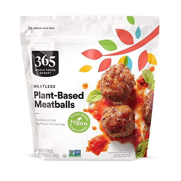 Whole Foods 365 “Frozen Meatless Plant-Based Meatballs”: 4.5/5 yummyyy