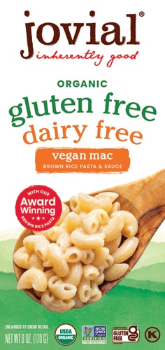 Jovial “Organic Gluten Free Dairy Free Vegan Mac”: 3/5 mid